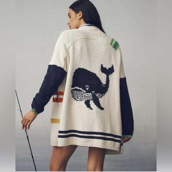 Anthropologie Tops - Anthropologie Maeve
Nautical Buoy Cardigan Sweater
Whale Seahorse